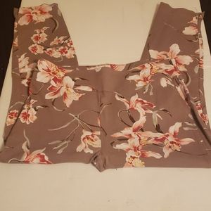 Womens floral stretch pants